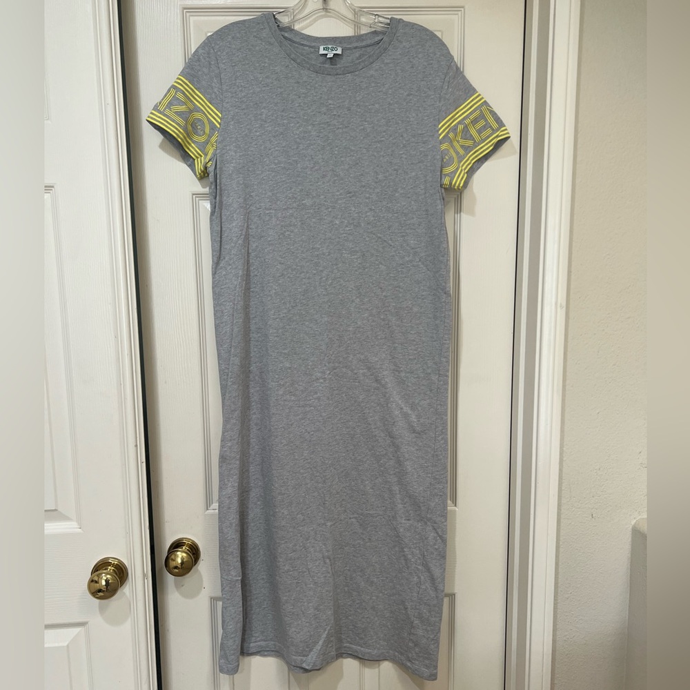 Kenzo Grey Kenzo ‎ Logo Sleeves T-Shirt Dress tunic dress. Size Medium